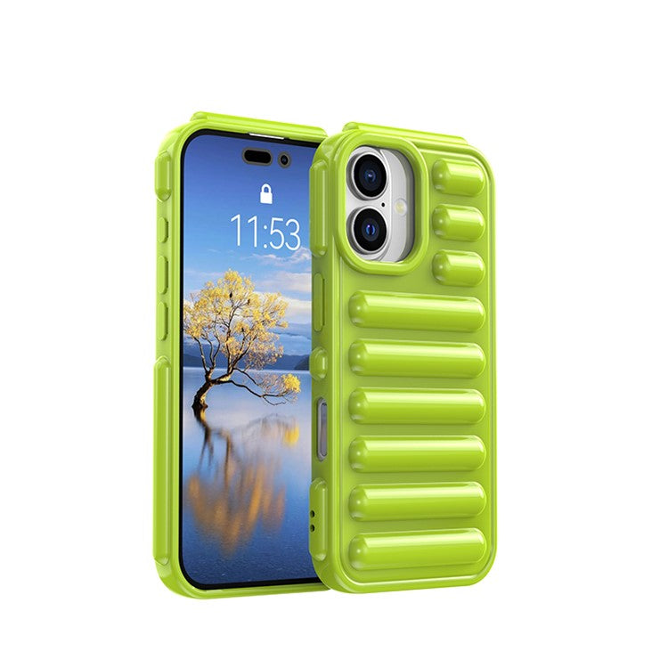 WANLONFENG LK Series for iPhone 16 TPU Case Capsule Phone Cover with Screen Film 2-in-1 - Green