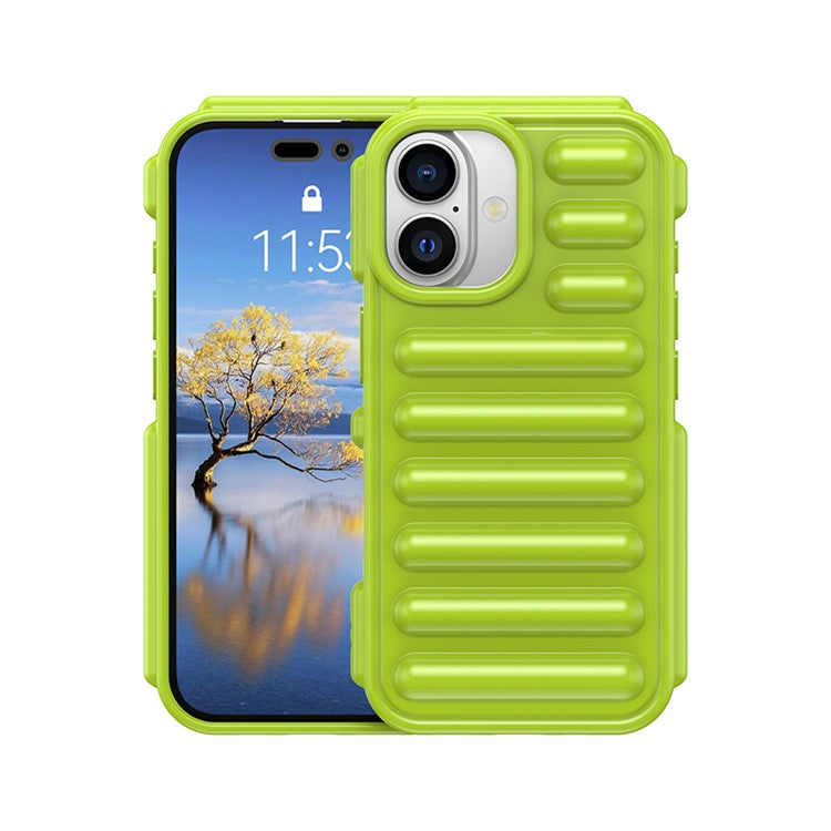 WANLONFENG LK Series for iPhone 16 TPU Case Capsule Phone Cover with Screen Film 2-in-1 - Green