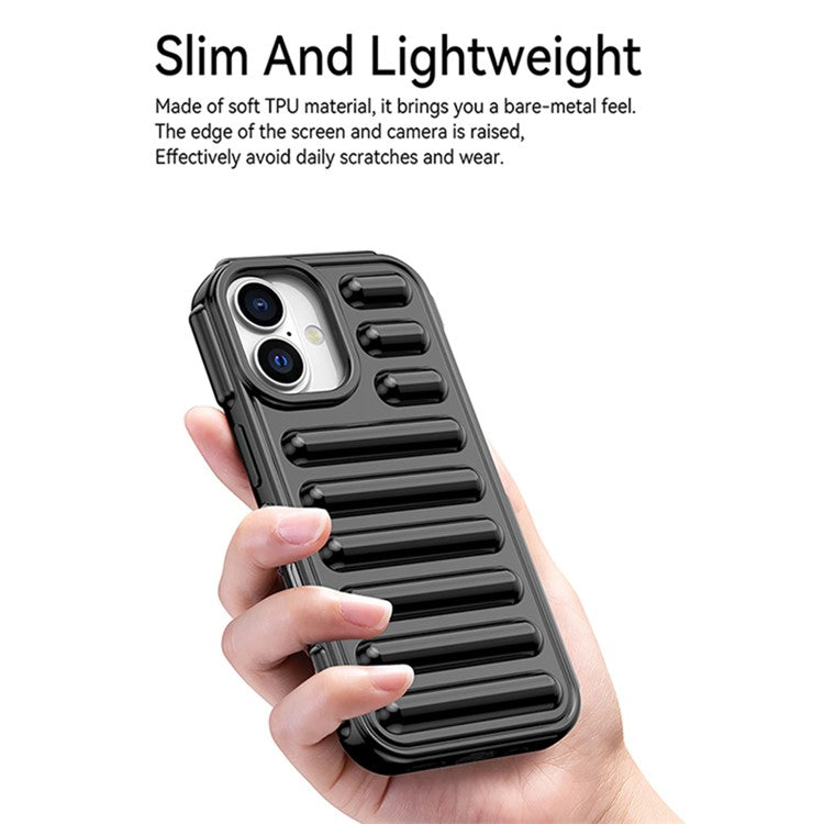 WANLONFENG LK Series for iPhone 16 TPU Case Capsule Phone Cover with Screen Film 2-in-1 - Green