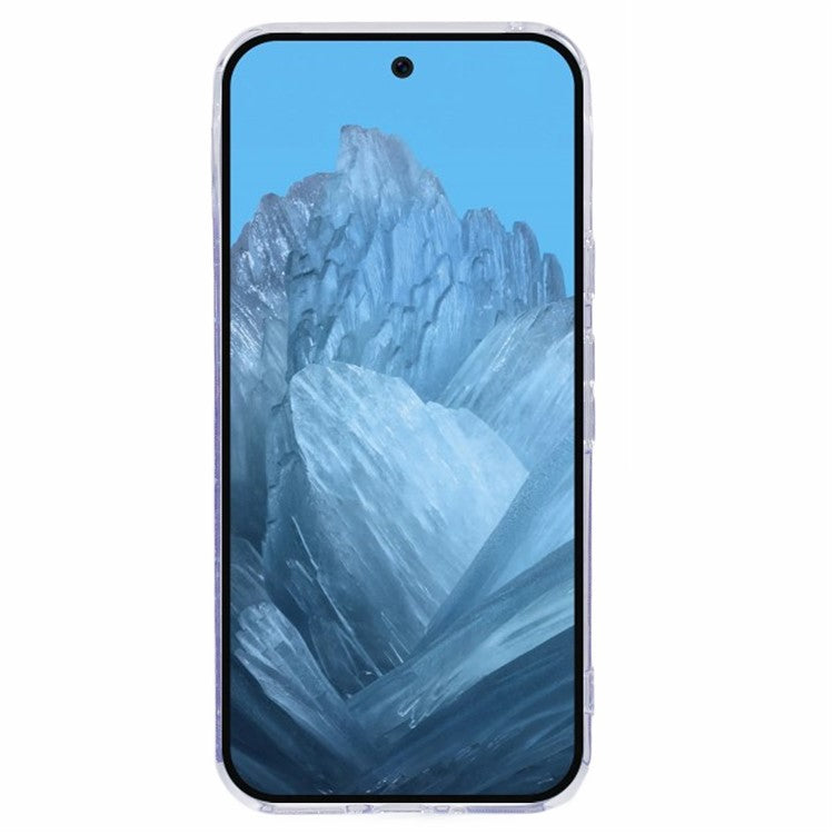 For Google Pixel 9 Pro XL Case Shockproof Soft TPU Phone Cover Glittery Design - Purple