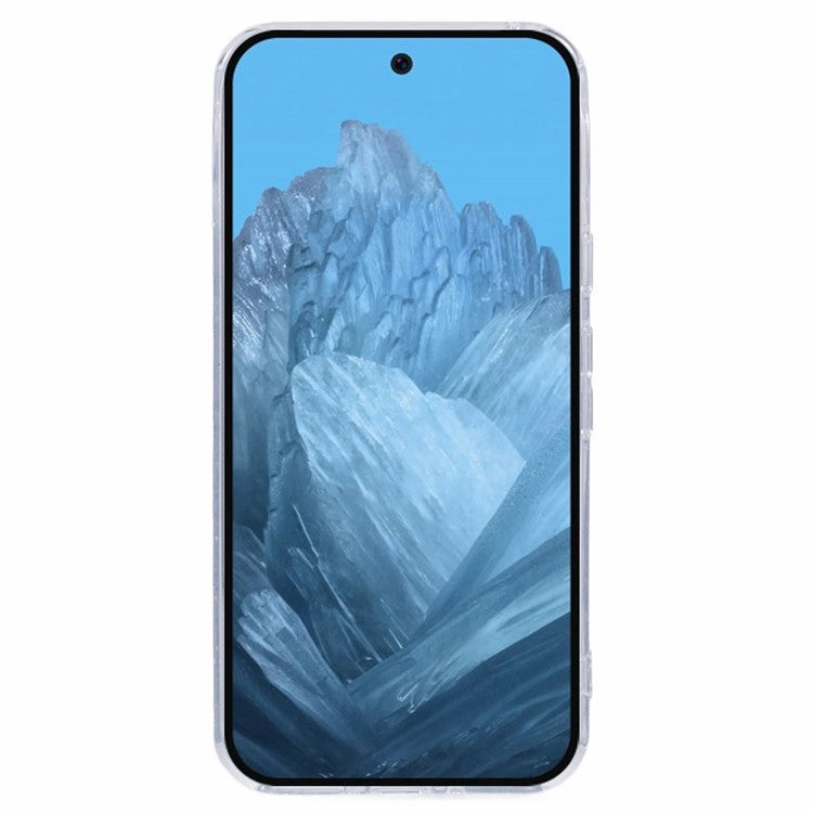 For Google Pixel 9 Pro XL Case Shockproof Soft TPU Phone Cover Glittery Design - Silver