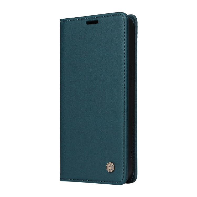YIKATU YK-001 For Samsung Galaxy M35 5G Case Leather Flip Phone Cover Hidden Magnetic Absorption - Green
