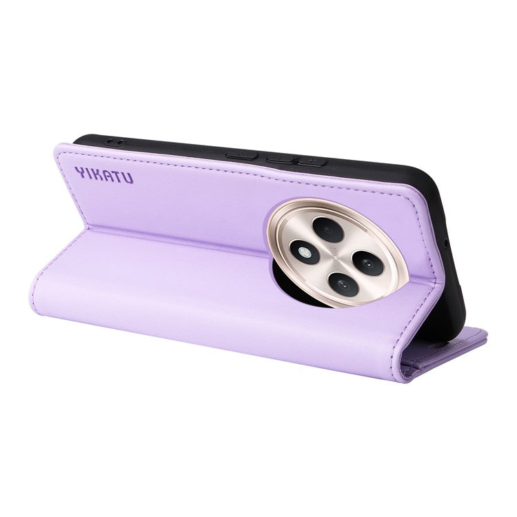 YIKATU YK-001 For Oppo Reno12 F 4G Case Wallet Leather Phone Cover Strong Magnetic Closure - Light Purple