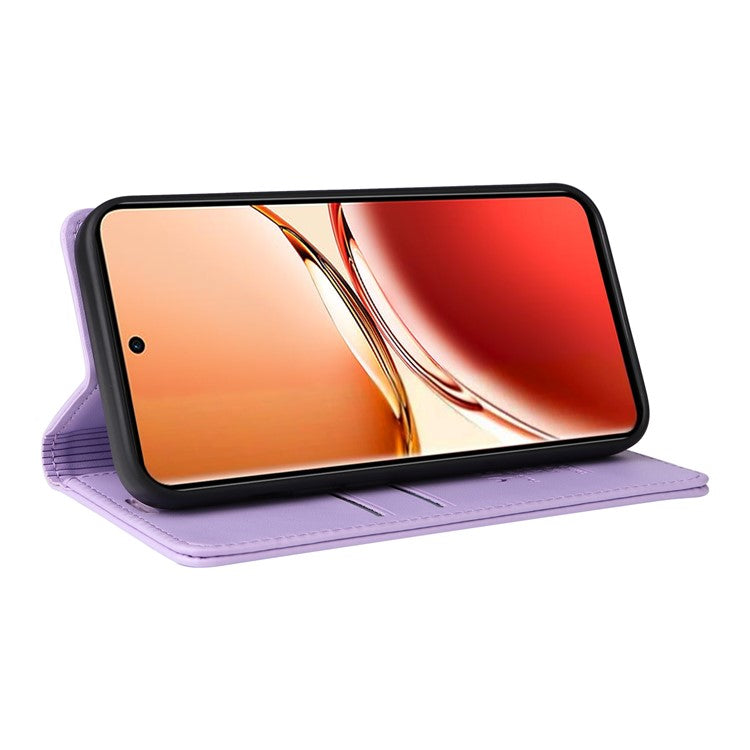YIKATU YK-001 For Oppo Reno12 F 4G Case Wallet Leather Phone Cover Strong Magnetic Closure - Light Purple