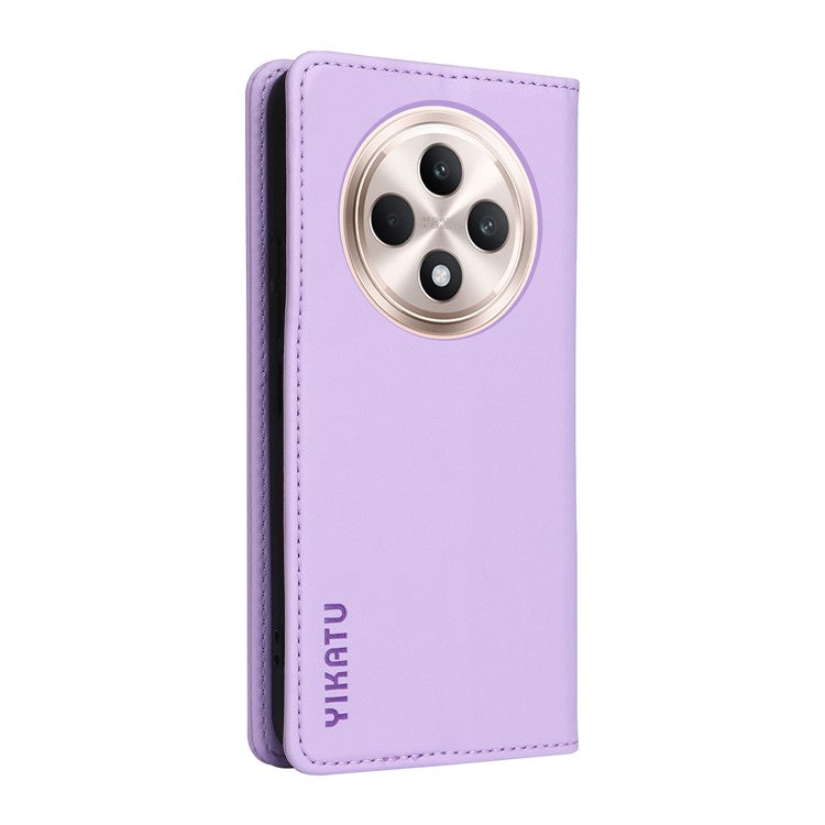 YIKATU YK-001 For Oppo Reno12 F 4G Case Wallet Leather Phone Cover Strong Magnetic Closure - Light Purple