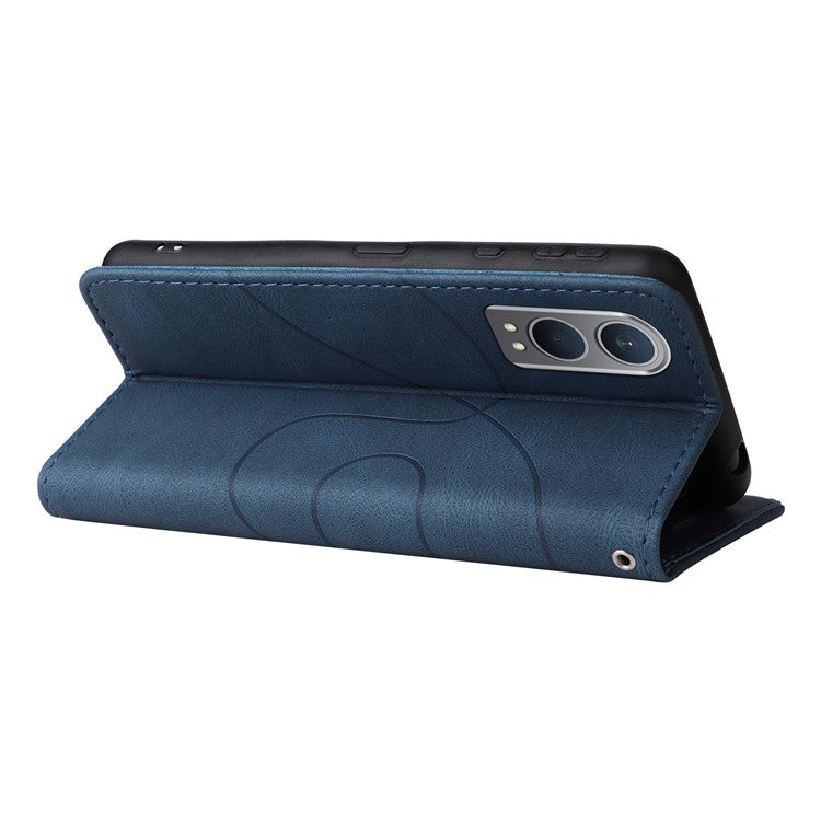 KT Leather Series-1 For OnePlus Nord CE4 Lite 5G / Oppo K12x 5G (China) Case Phone Cover Color Splicing Full Protection - Blue