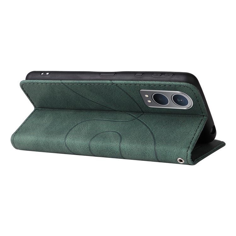 KT Leather Series-1 For OnePlus Nord CE4 Lite 5G / Oppo K12x 5G (China) Case Phone Cover Color Splicing Full Protection - Green