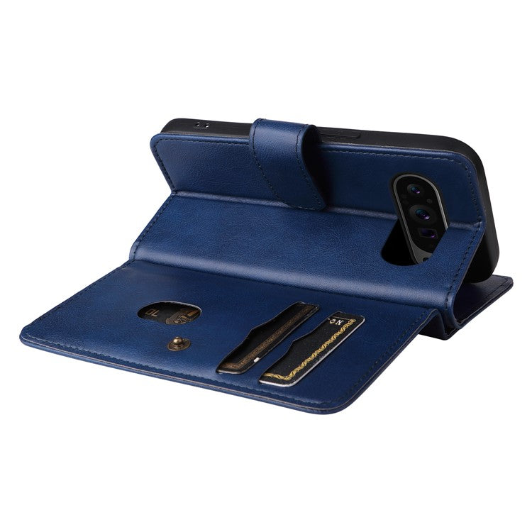 KT Multi-Functional Series-1 For Google Pixel 9 Pro XL Case 10 Card Holder Stand Folio PU Leather Phone Cover - Blue