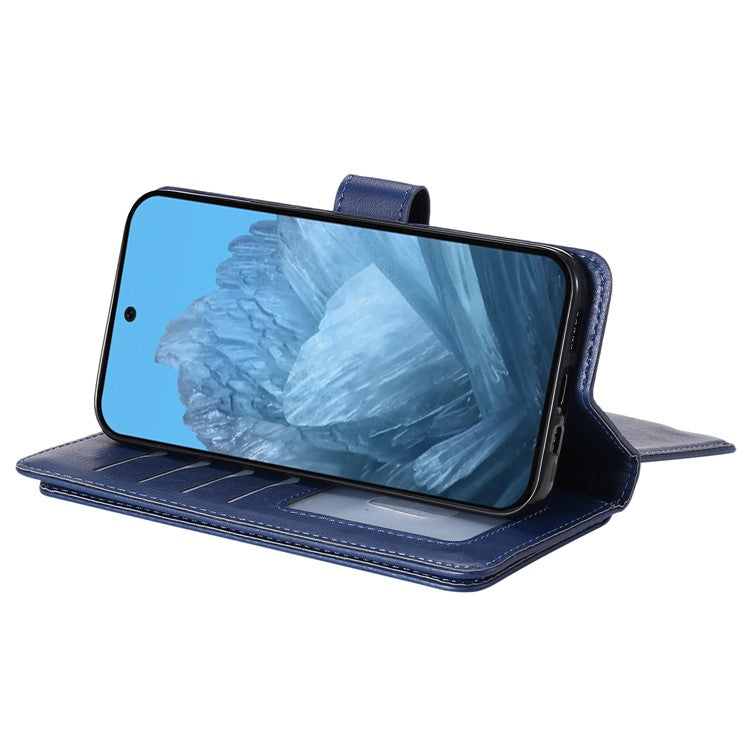 KT Multi-Functional Series-1 For Google Pixel 9 / Pixel 9 Pro Case 10 Card Holder Leather Phone Cover Stand Book Style - Blue