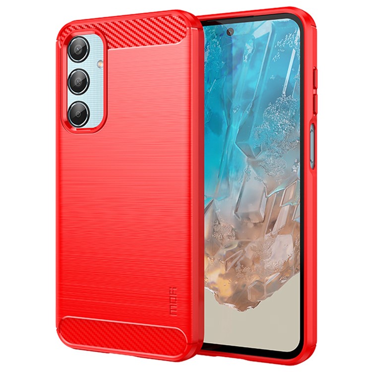 MOFI JK TPU Series-1 For Samsung Galaxy M35 5G TPU Phone Case Carbon Fiber Texture - Red