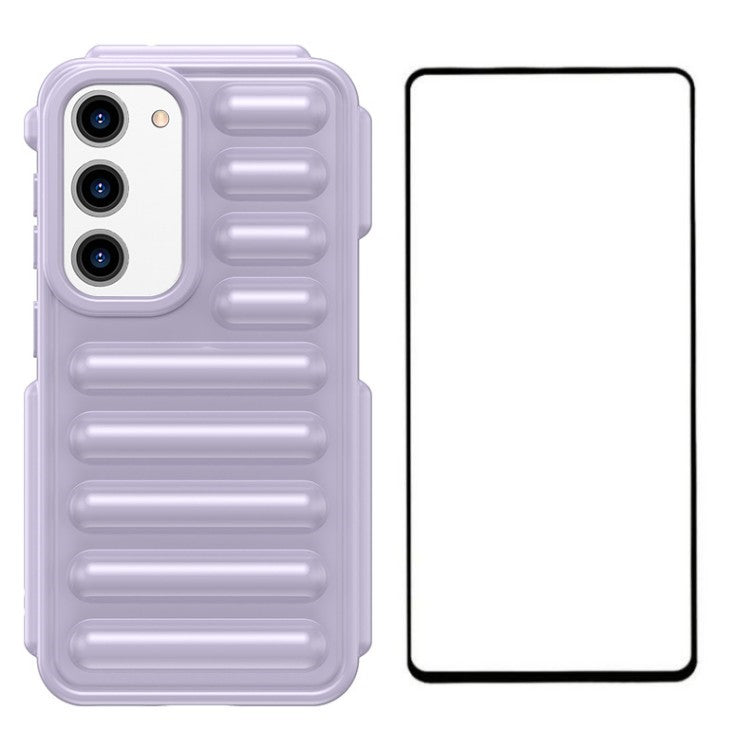 WANLONFENG LK Series for Samsung Galaxy S23+ Case Capsule Back TPU Soft Phone Cover with Screen Film - Purple