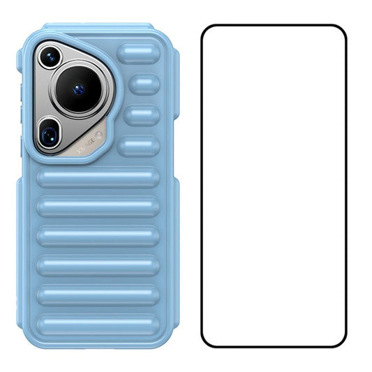 WANLONFENG LK Series for Huawei Pura 70 Ultra Case Capsule Rugged TPU Phone Cover with Screen Film - Blue