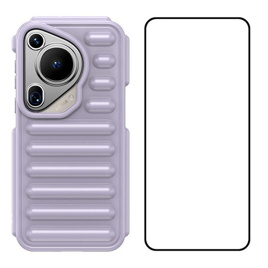 WANLONFENG LK Series for Huawei Pura 70 Ultra Case Capsule Rugged TPU Phone Cover with Screen Film - Purple