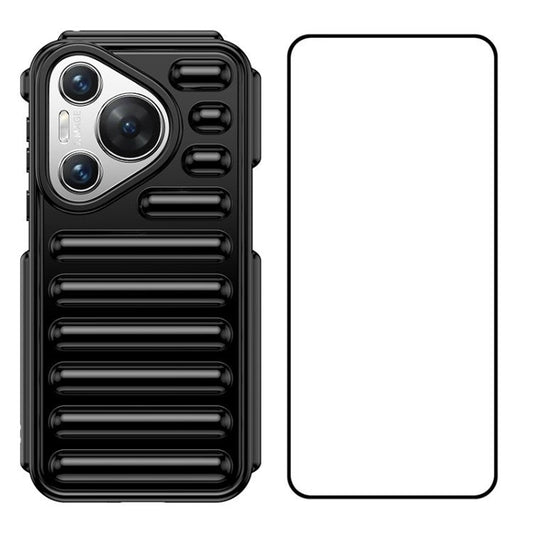 WANLONFENG LK Series for Huawei Pura 70 Case Capsule Anti-Drop TPU Phone Cover with Screen Film - Black