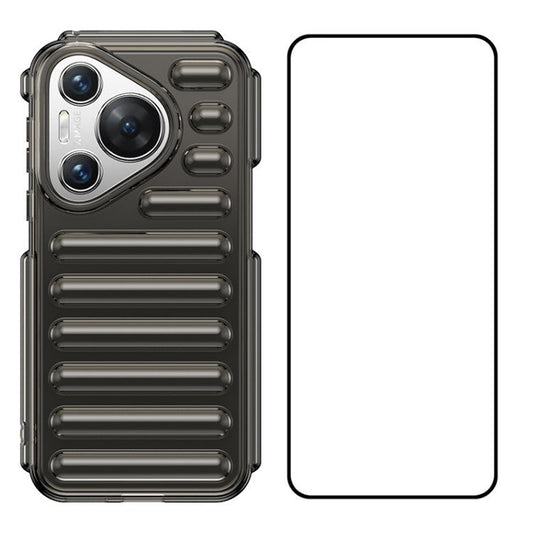 WANLONFENG LK Series for Huawei Pura 70 Case Capsule Anti-Drop TPU Phone Cover with Screen Film - Transparent Grey