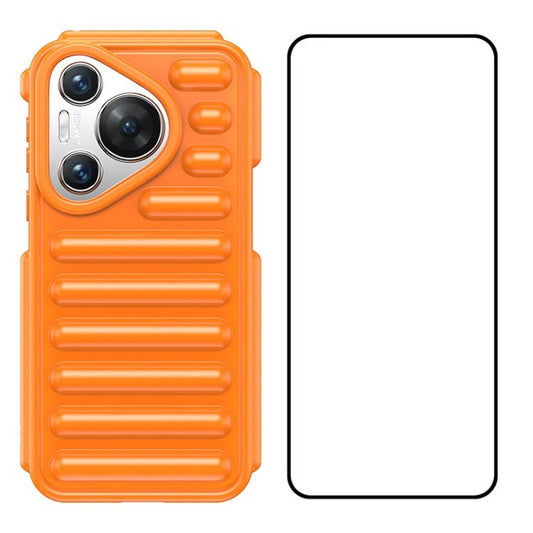 WANLONFENG LK Series for Huawei Pura 70 Case Capsule Anti-Drop TPU Phone Cover with Screen Film - Orange