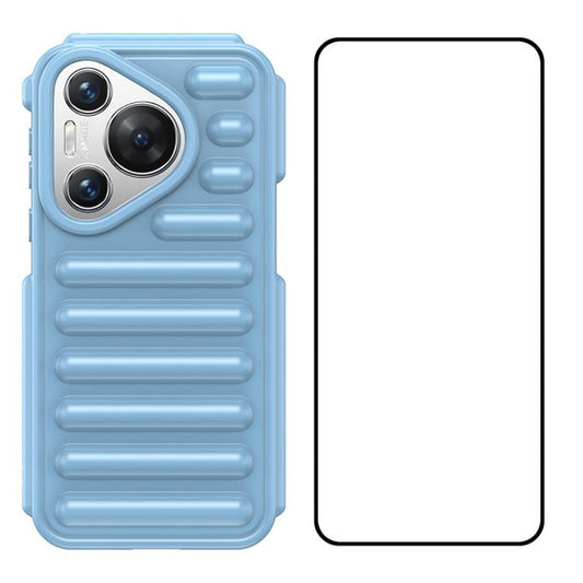 WANLONFENG LK Series for Huawei Pura 70 Case Capsule Anti-Drop TPU Phone Cover with Screen Film - Blue