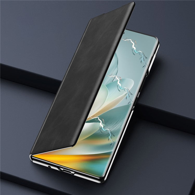 For Honor Magic Vs3 5G Case Stand Leather Phone Cover with Stylus and Stylus Slot - Brown