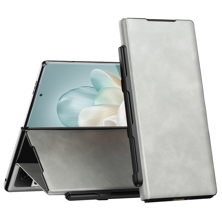 For Honor Magic Vs3 5G Case Stand Leather Phone Cover with Stylus and Stylus Slot - White