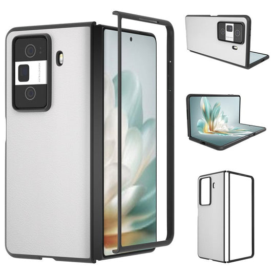 For Honor Magic Vs3 5G Case PU Leather Coated Hard PC Protective Phone Cover - White