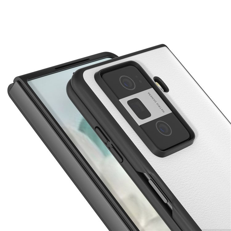 For Honor Magic Vs3 5G Case PU Leather Coated Hard PC Protective Phone Cover - White