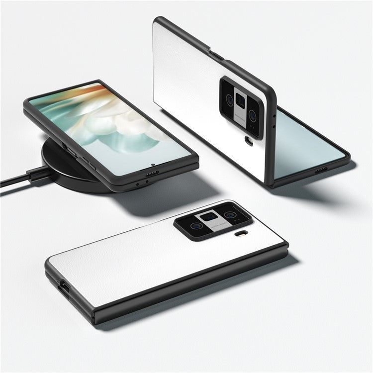 For Honor Magic Vs3 5G Case PU Leather Coated Hard PC Protective Phone Cover - White