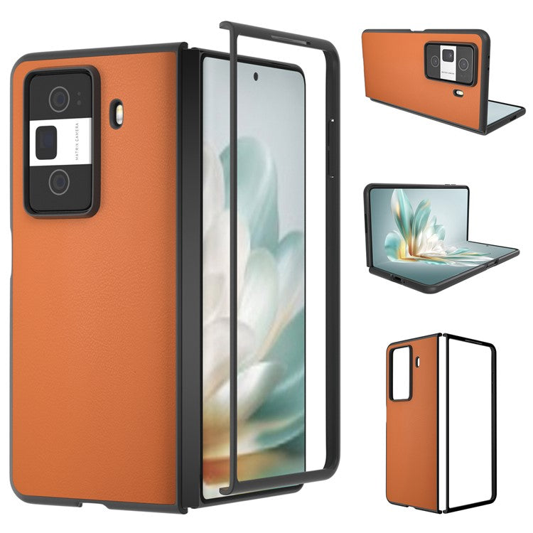For Honor Magic Vs3 5G Case PU Leather Coated Hard PC Protective Phone Cover - Orange