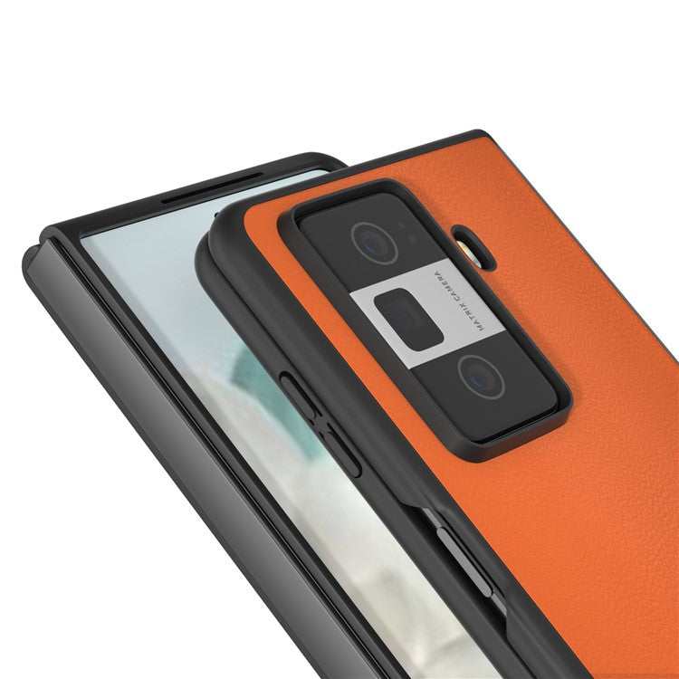 For Honor Magic Vs3 5G Case PU Leather Coated Hard PC Protective Phone Cover - Orange