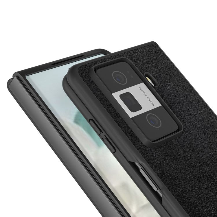 For Honor Magic Vs3 5G Case PU Leather Coated Hard PC Protective Phone Cover - Black