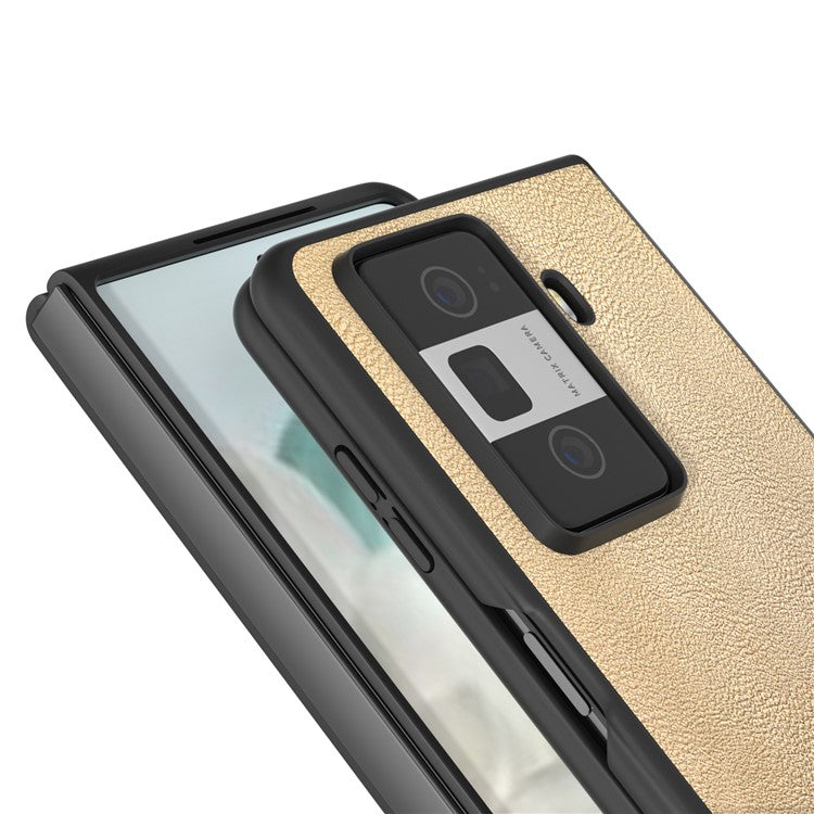 For Honor Magic Vs3 5G Case PU Leather Coated Hard PC Protective Phone Cover - Gold