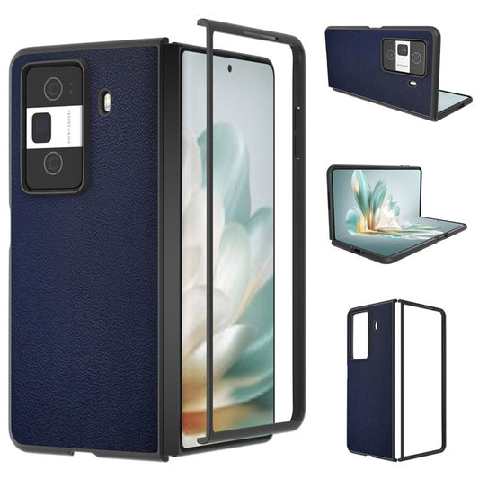 For Honor Magic Vs3 5G Case PU Leather Coated Hard PC Protective Phone Cover - Blue