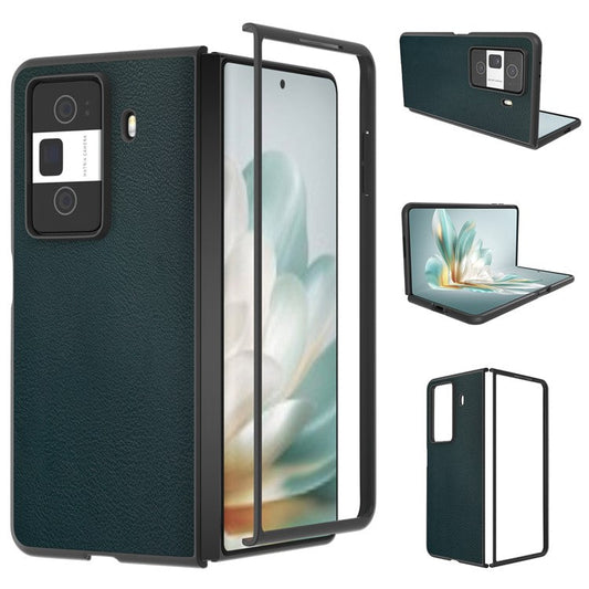 For Honor Magic Vs3 5G Case PU Leather Coated Hard PC Protective Phone Cover - Green