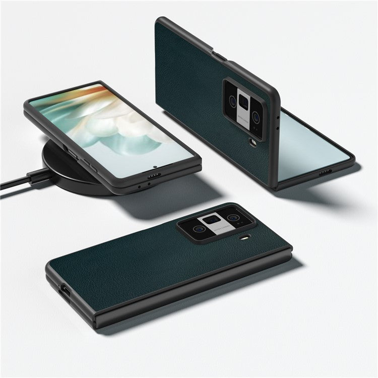 For Honor Magic Vs3 5G Case PU Leather Coated Hard PC Protective Phone Cover - Green