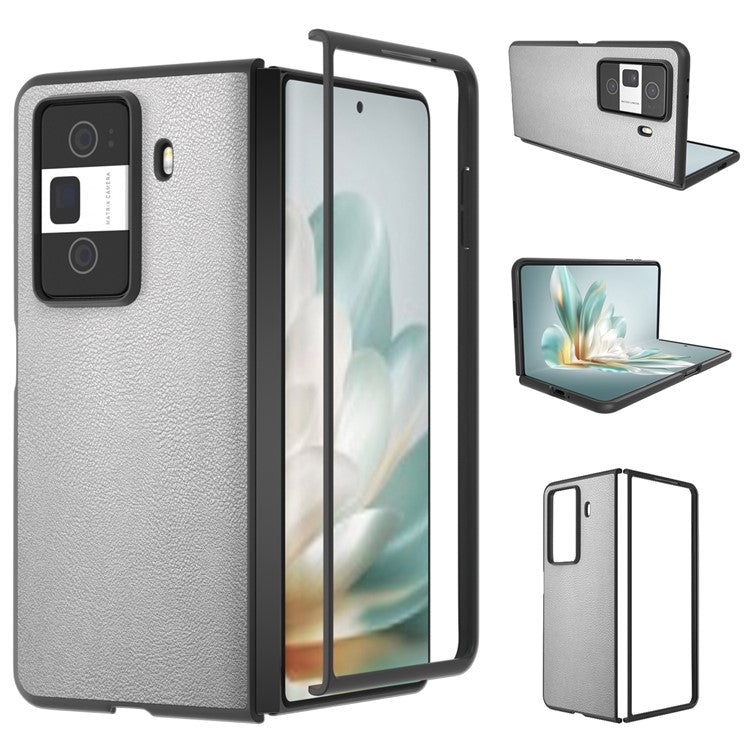 For Honor Magic Vs3 5G Case PU Leather Coated Hard PC Protective Phone Cover - Silver