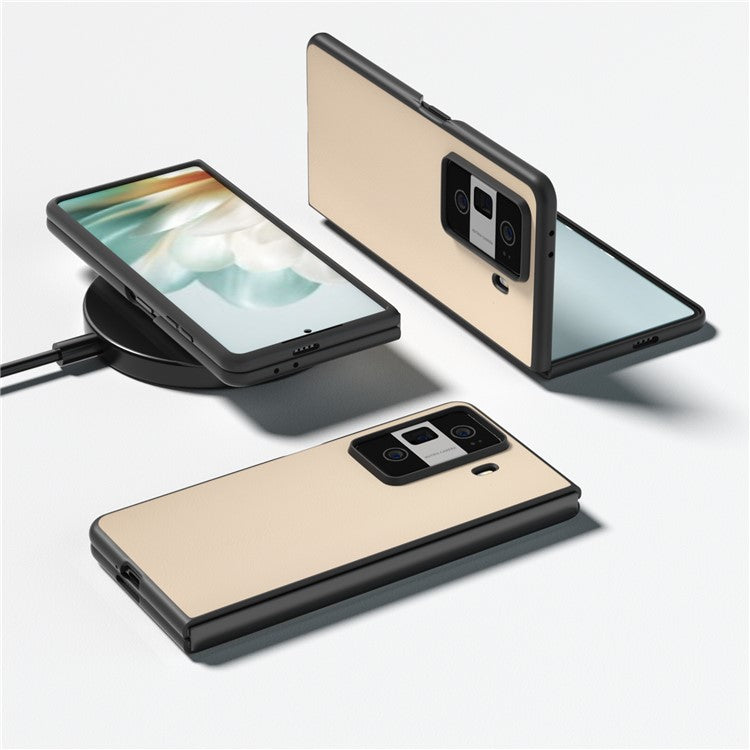 For Honor Magic Vs3 5G Case PU Leather Coated Hard PC Protective Phone Cover - Light Yellow