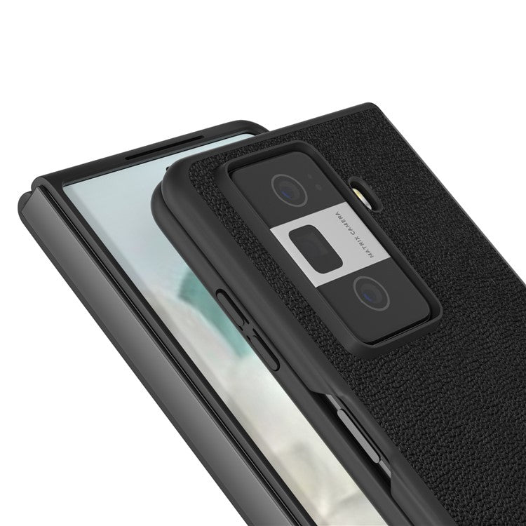 ABEEL For Honor Magic Vs3 5G Case Genuine Cow Leather Hard PC Phone Back Cover - Black