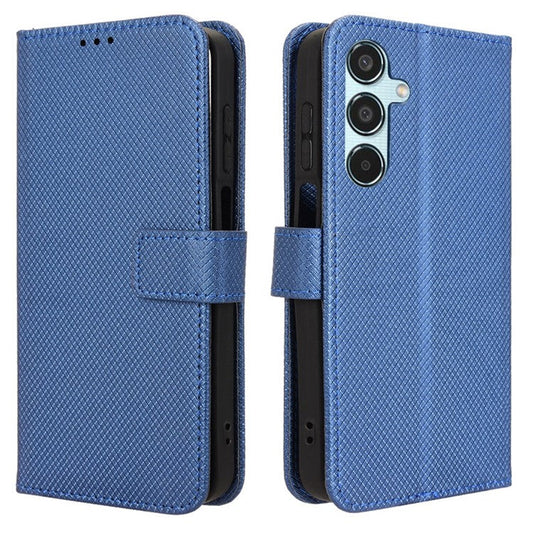 For Samsung Galaxy M35 5G Case Diamond Texture PU Leather Phone Cover - Blue