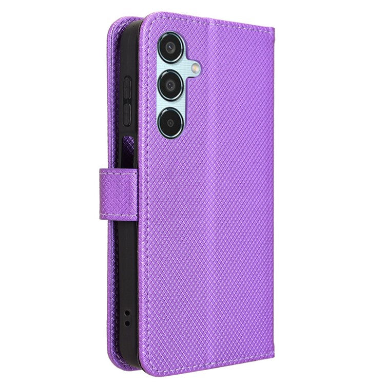 For Samsung Galaxy M35 5G Case Diamond Texture PU Leather Phone Cover - Purple