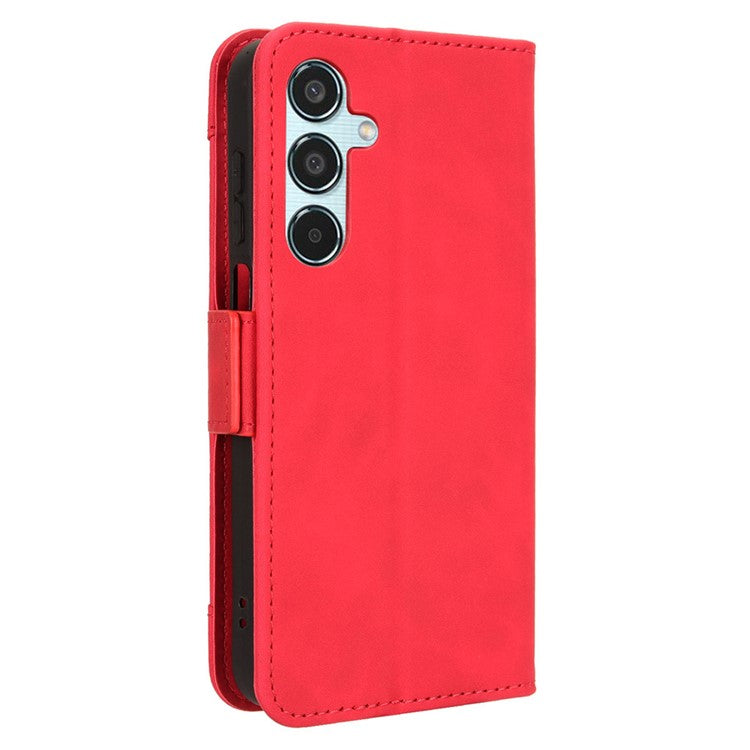 For Samsung Galaxy M35 5G Stand Case Multiple Card Slots Leather Wallet Phone Cover - Red