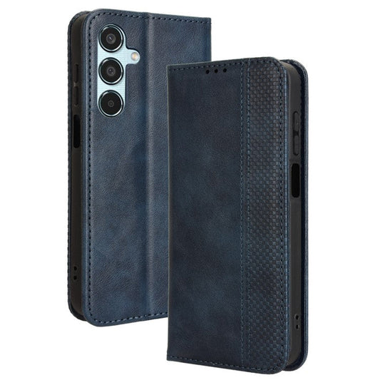 For Samsung Galaxy M35 5G Wallet Case Retro PU Leather Stand Phone Cover - Blue