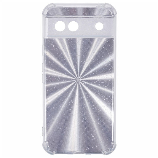 For Google Pixel 8a Case Reinforced Corners TPU Phone Cover with Card Paper - Aurora Silver