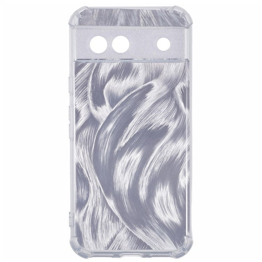 For Google Pixel 8a Case Reinforced Corners TPU Phone Cover with Card Paper - Aurora Feather