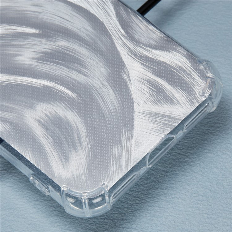 For Google Pixel 8a Case Reinforced Corners TPU Phone Cover with Card Paper - Aurora Feather