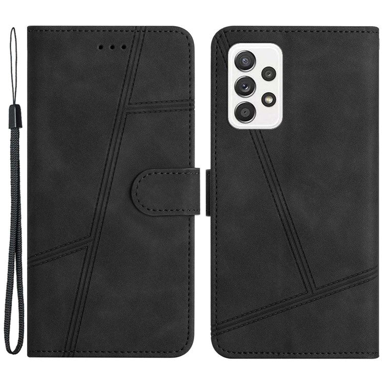 For Samsung Galaxy A23 5G (Global Version) / 4G Retro Style Anti-scratch Phone Wallet Case Skin-touch Feeling PU Leather Flip Cover Stand - Black