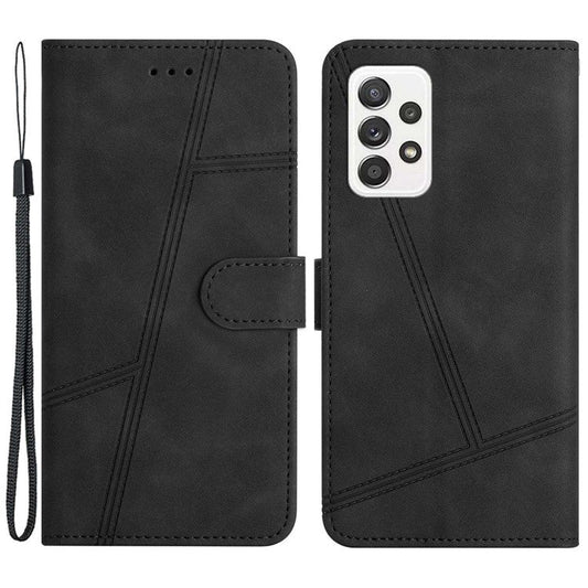For Samsung Galaxy A23 5G (Global Version) / 4G Retro Style Anti-scratch Phone Wallet Case Skin-touch Feeling PU Leather Flip Cover Stand - Black