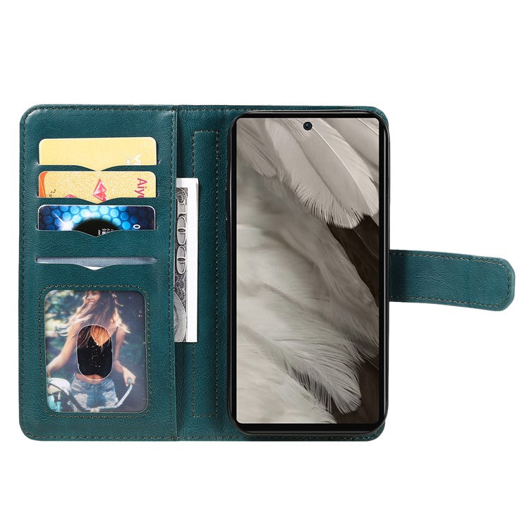 KT Multi-Functional Series-1 For Google Pixel 7a Case 10 Card Holder Leather Phone Cover Stand Function - Green