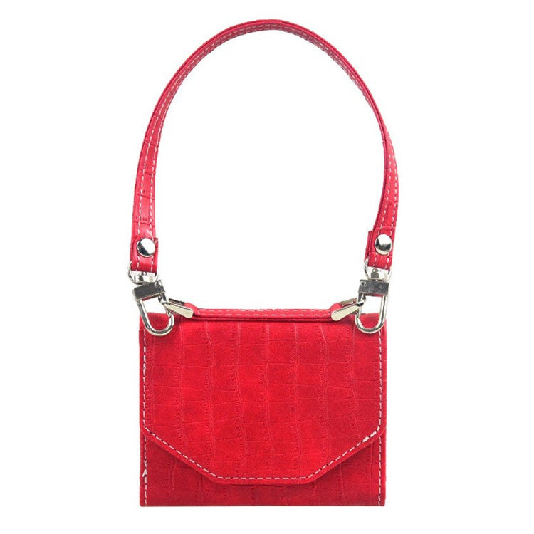 For Samsung Galaxy Z Flip6 5G Case Handbag Style Kickstand Card Slot Leather+PC Cover - Red