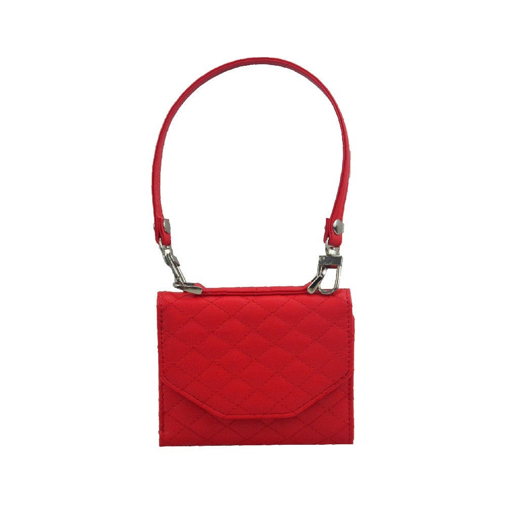 For Samsung Galaxy Z Flip7 FE 5G / Z Flip6 5G Case Handbag Wallet Style Rhombus Pattern Leather + PC Phone Cover - Red