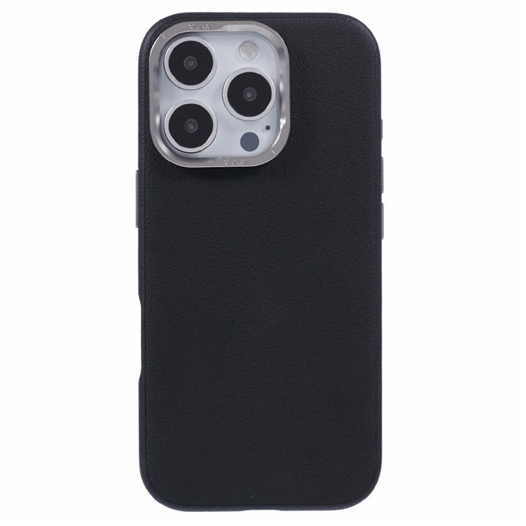 X-LEVEL For iPhone 16 Pro Case PU Leather Hard PC Back Phone Cover - Black