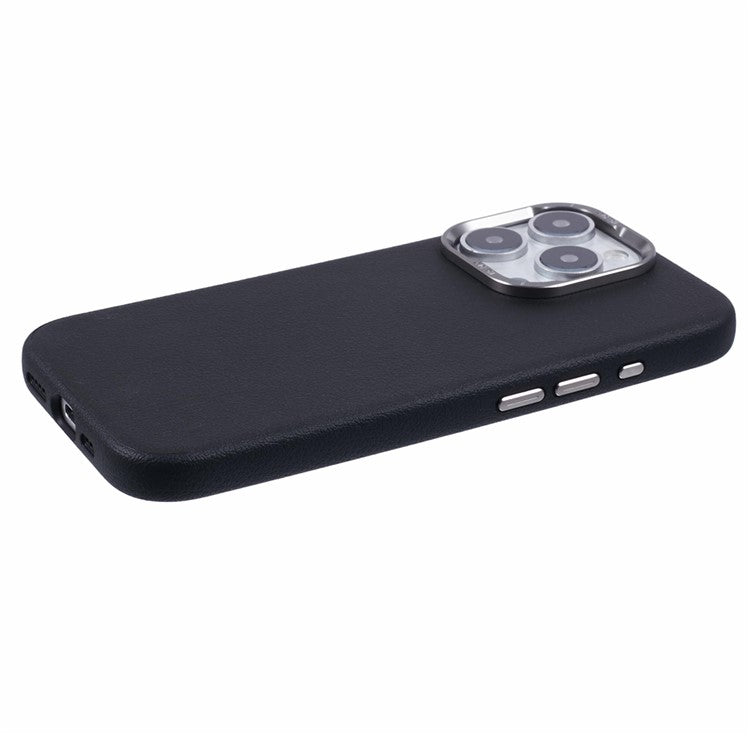 X-LEVEL For iPhone 16 Pro Case PU Leather Hard PC Back Phone Cover - Black